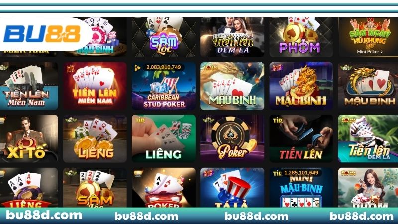 Các tựa game bài BU88 phổ biến