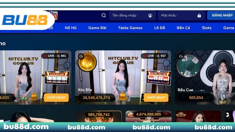 Điểm danh các sảnh chơi đỉnh cao tại nhà cái BU88